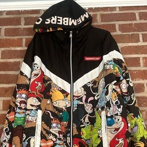 🔥 Members Only x Nickelodeon Cartoon Jacket – XXL – Rugrats / 90s Throwback